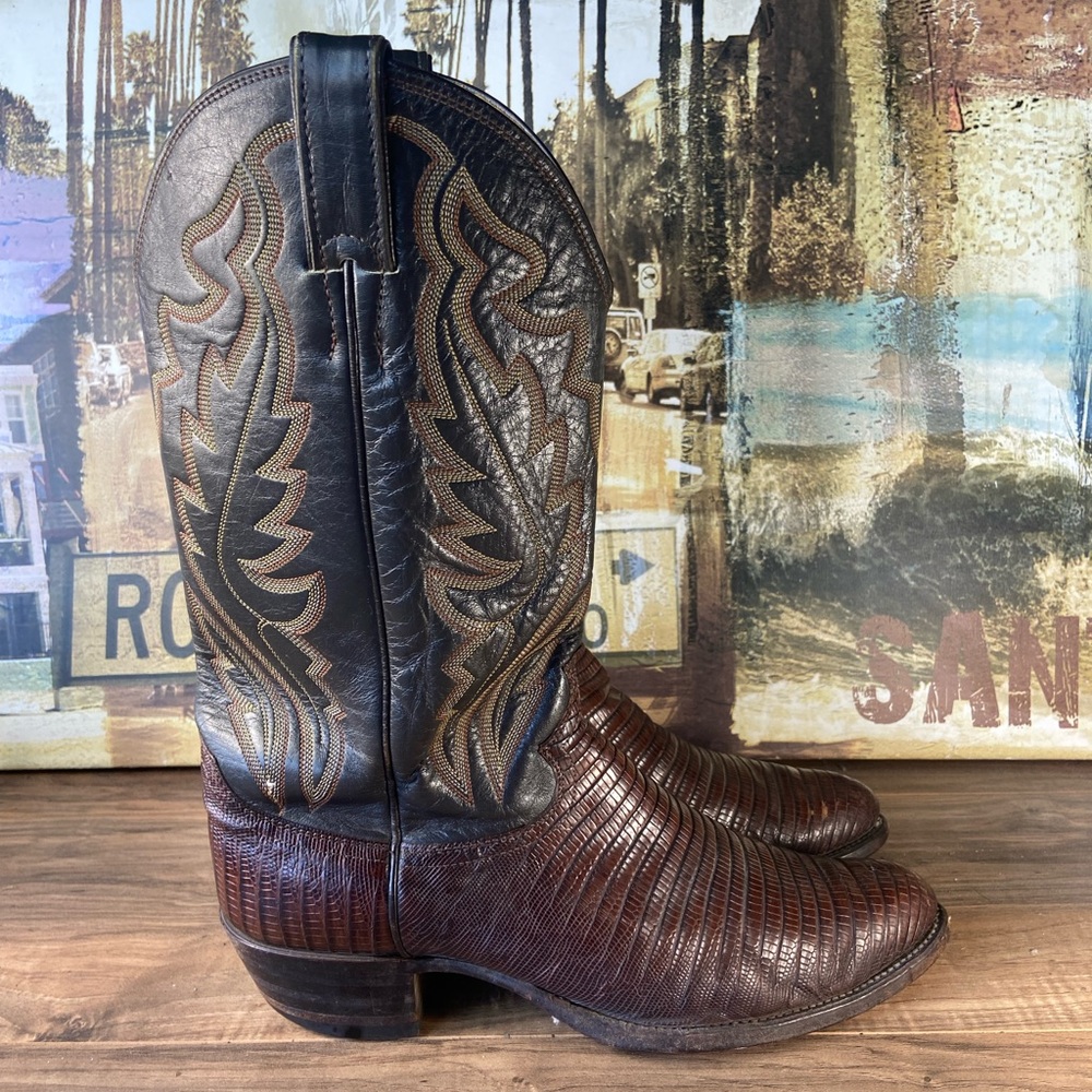 Justin lizard cowboy boots - Picture 2 of 7